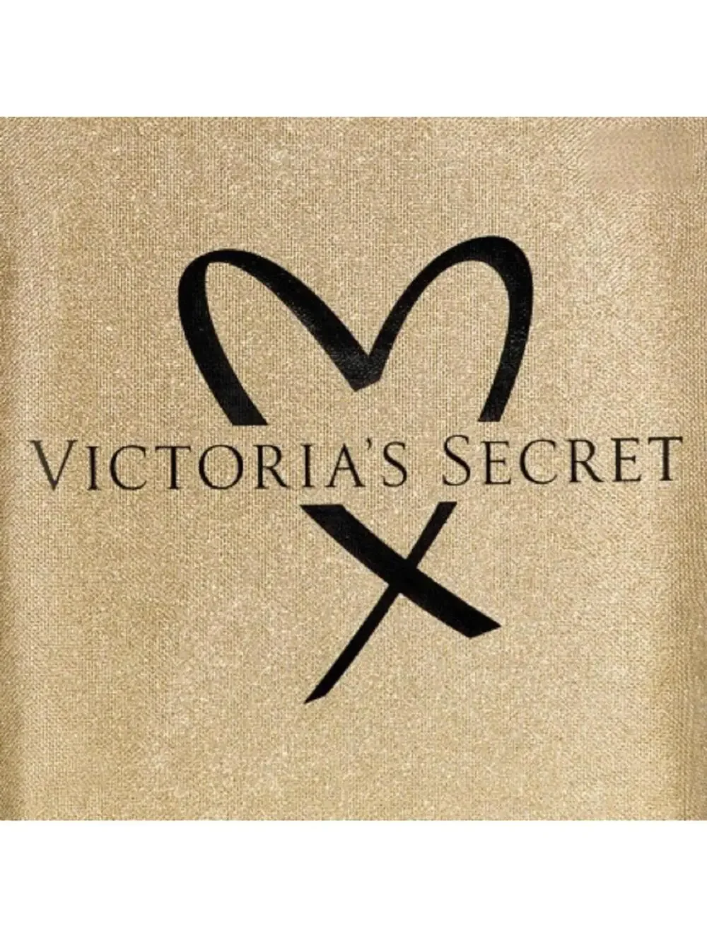 Victoria's Secret limited edition fashion show gold glitter black heart tote Bag